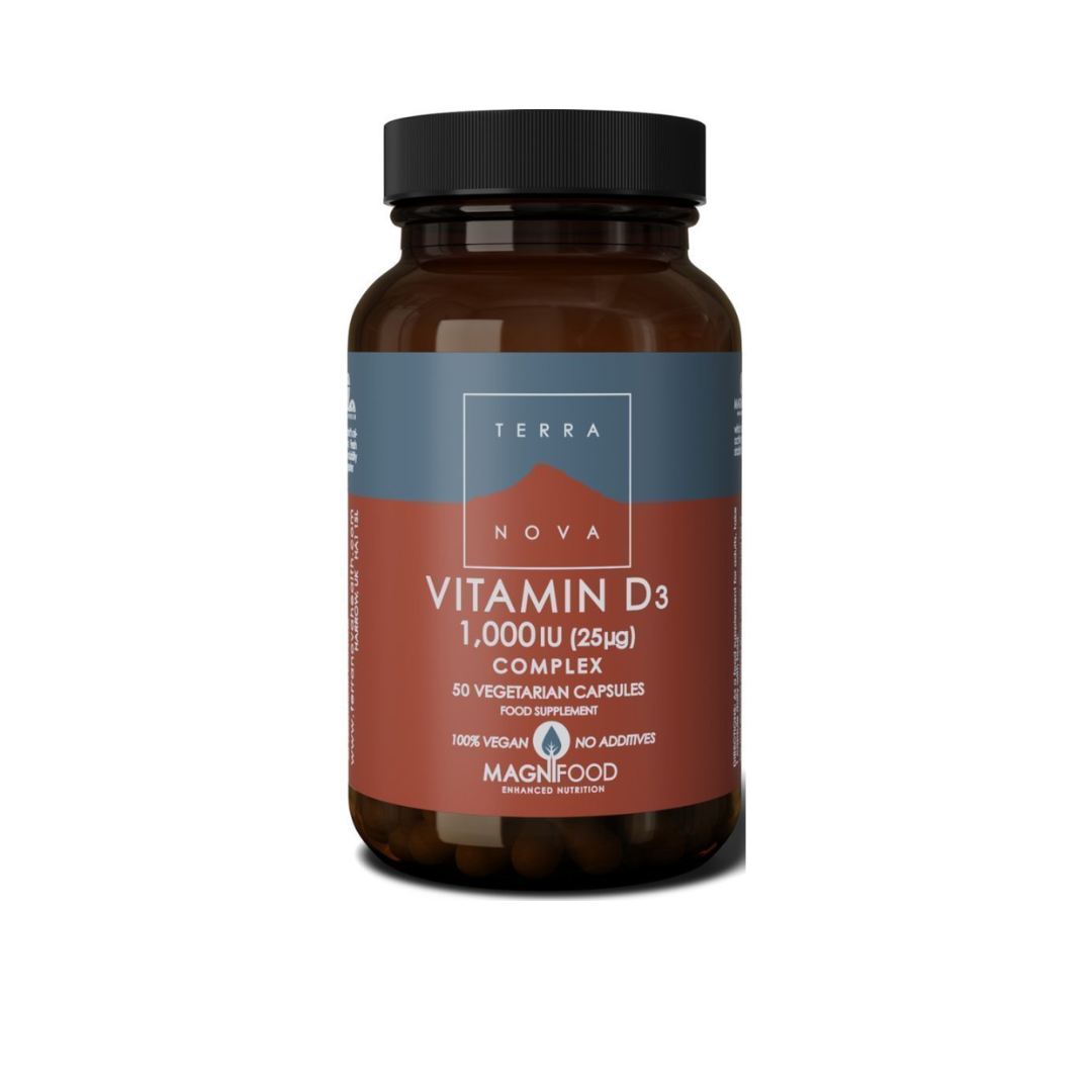 Terranova Vitamin D3 1000IU 25mcg Complex 50 Veg Caps